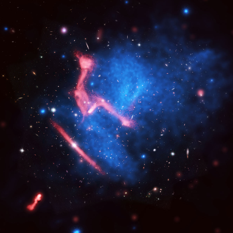 Illustration for article titled Behold The Awesome Sight of Four Galaxy Clusters In A Collision
